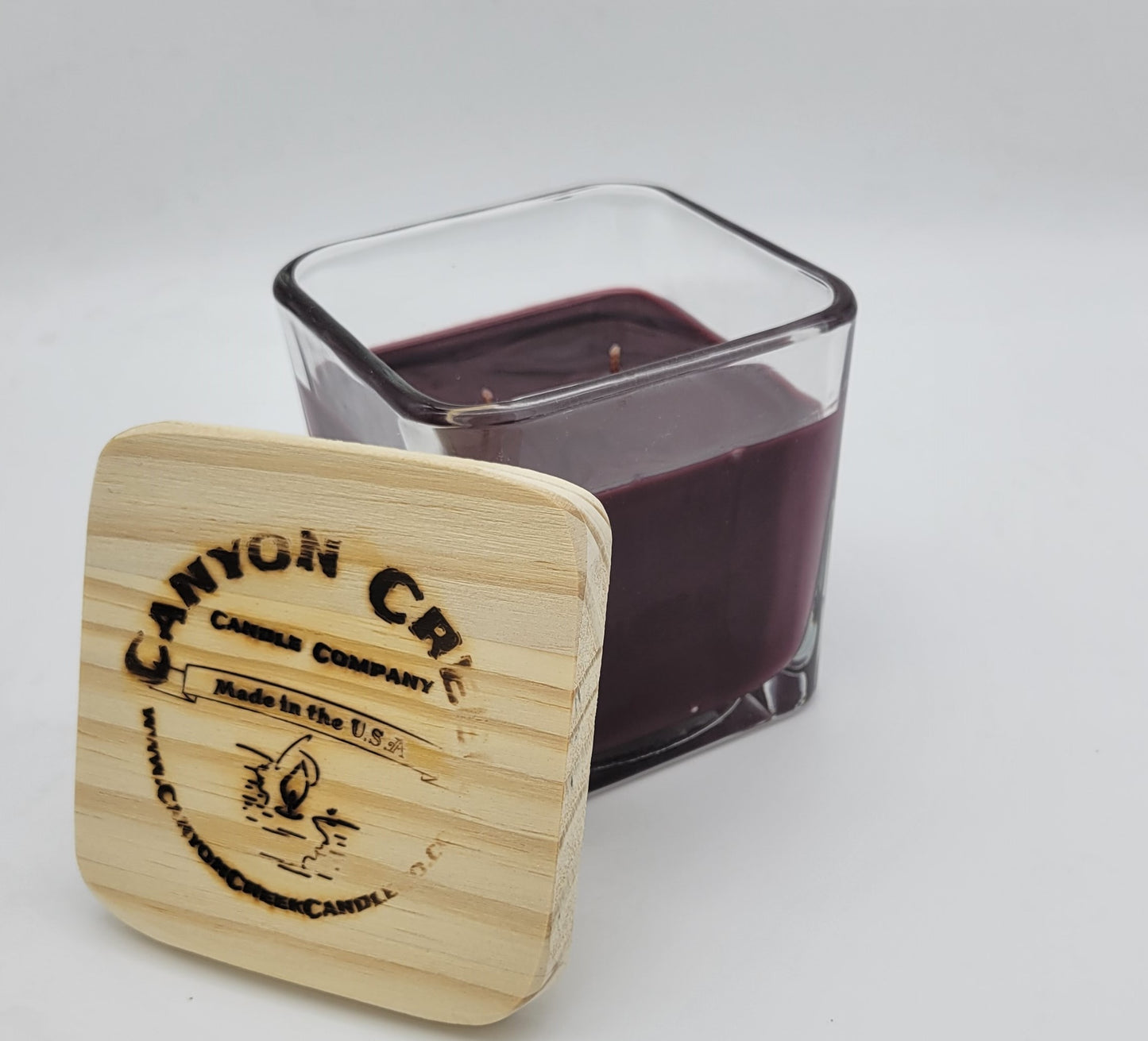 Fireplace 14oz cube jar candle