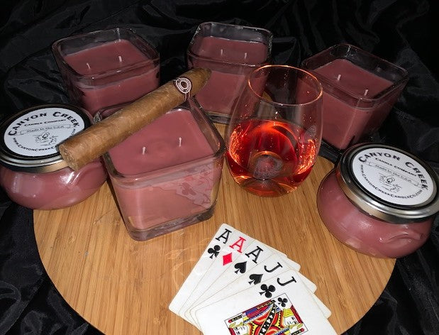 Friday Night Poker 14oz cube jar candle